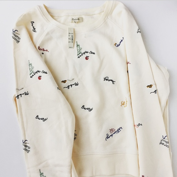 New Madewell Embroidered Shrunken Sweatshirt - Picture 4 of 7